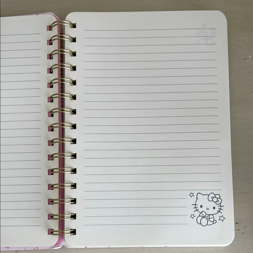 Hello Kitty Pink Spiral Notebook with Gold Accents